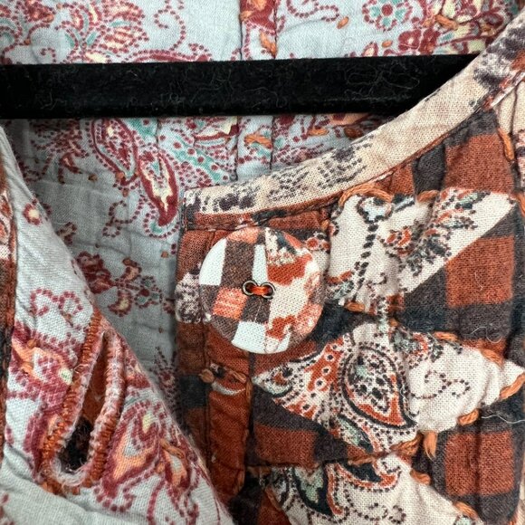 Ulla Johnson Long Quilted Coat Mirage Printed Cotton Medium Orange Floral Lined - Picture 9 of 16